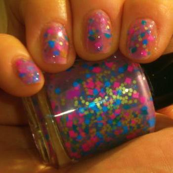 Neon Glitter Nail Polish - NEW - BLUEBERRY SMOOTHIE - Custom Blended Polish/Lacquer - 0.5 oz Full Sized Bottle